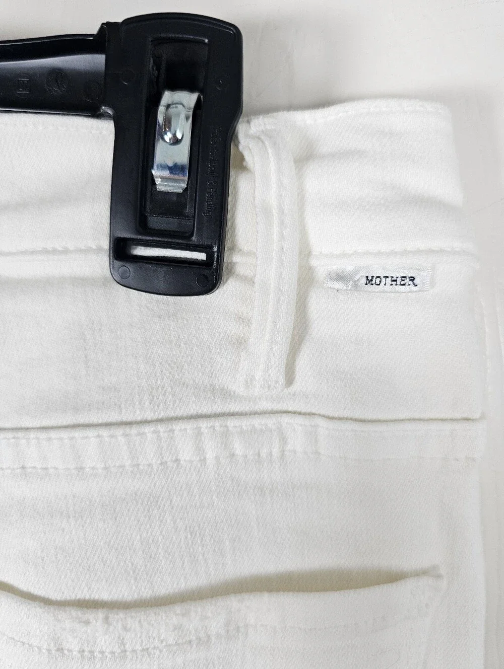 Mother The Hustler Ankle Fraw White Jeans Size 32 - Picture 5 of 7